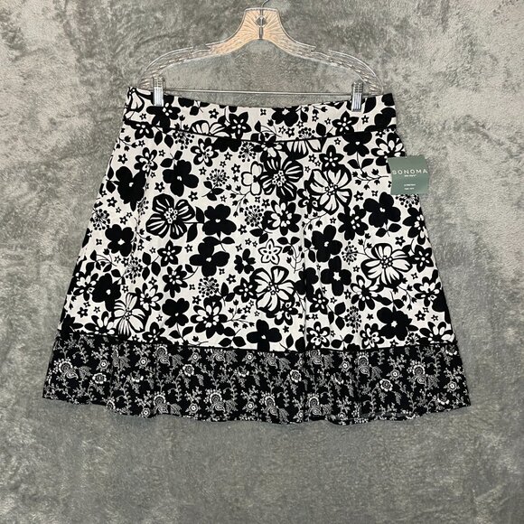Sonoma Women Dark Coquette Floral Y2K A Line Deadstock Side Zip Skirt XL NWT - Picture 1 of 12